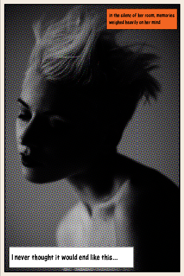 Photo to comic transformation — original photograph reworked into a stylized comic panel