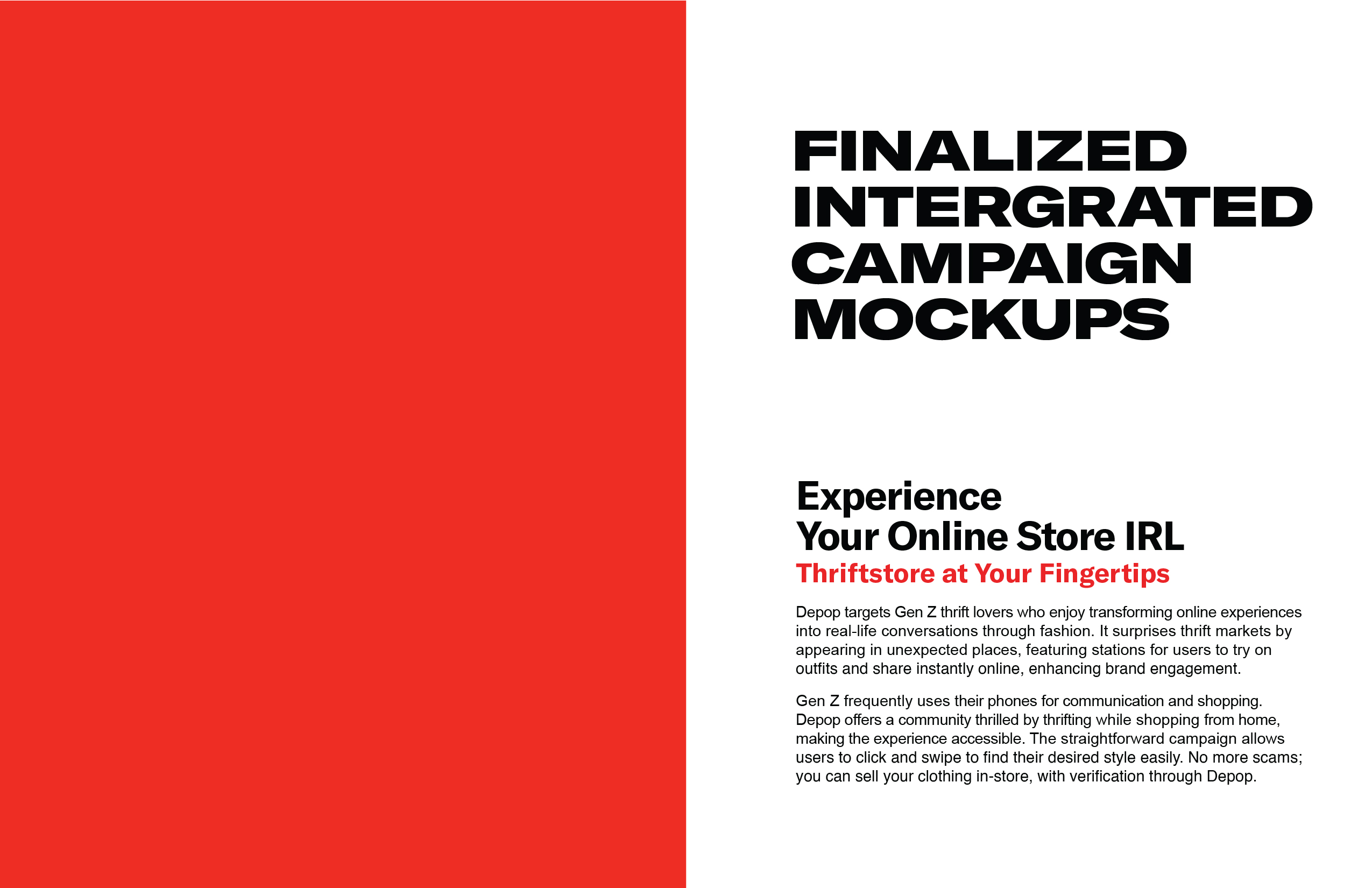Depop integrated campaign — slide 2: thrift store IRL activation concept