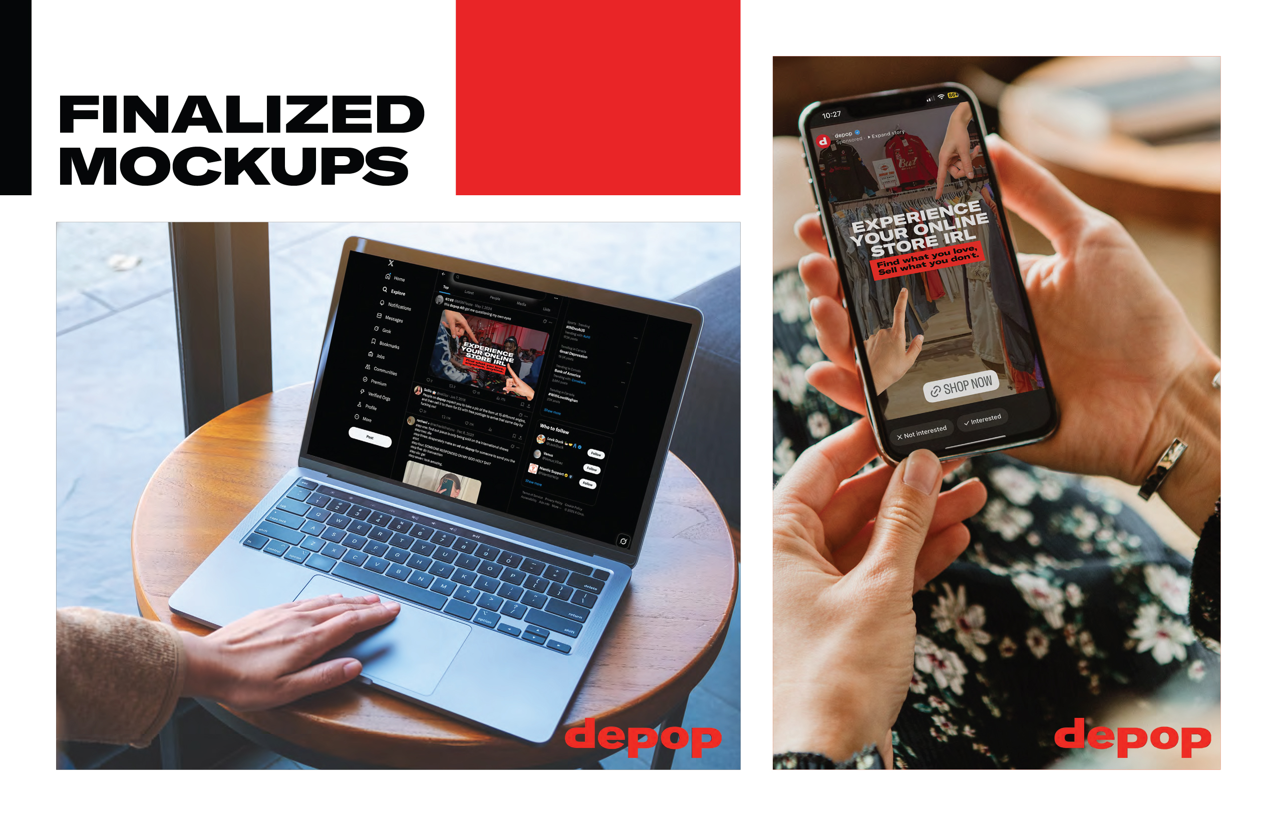 Depop integrated campaign — slide 4: out-of-home placement mockup