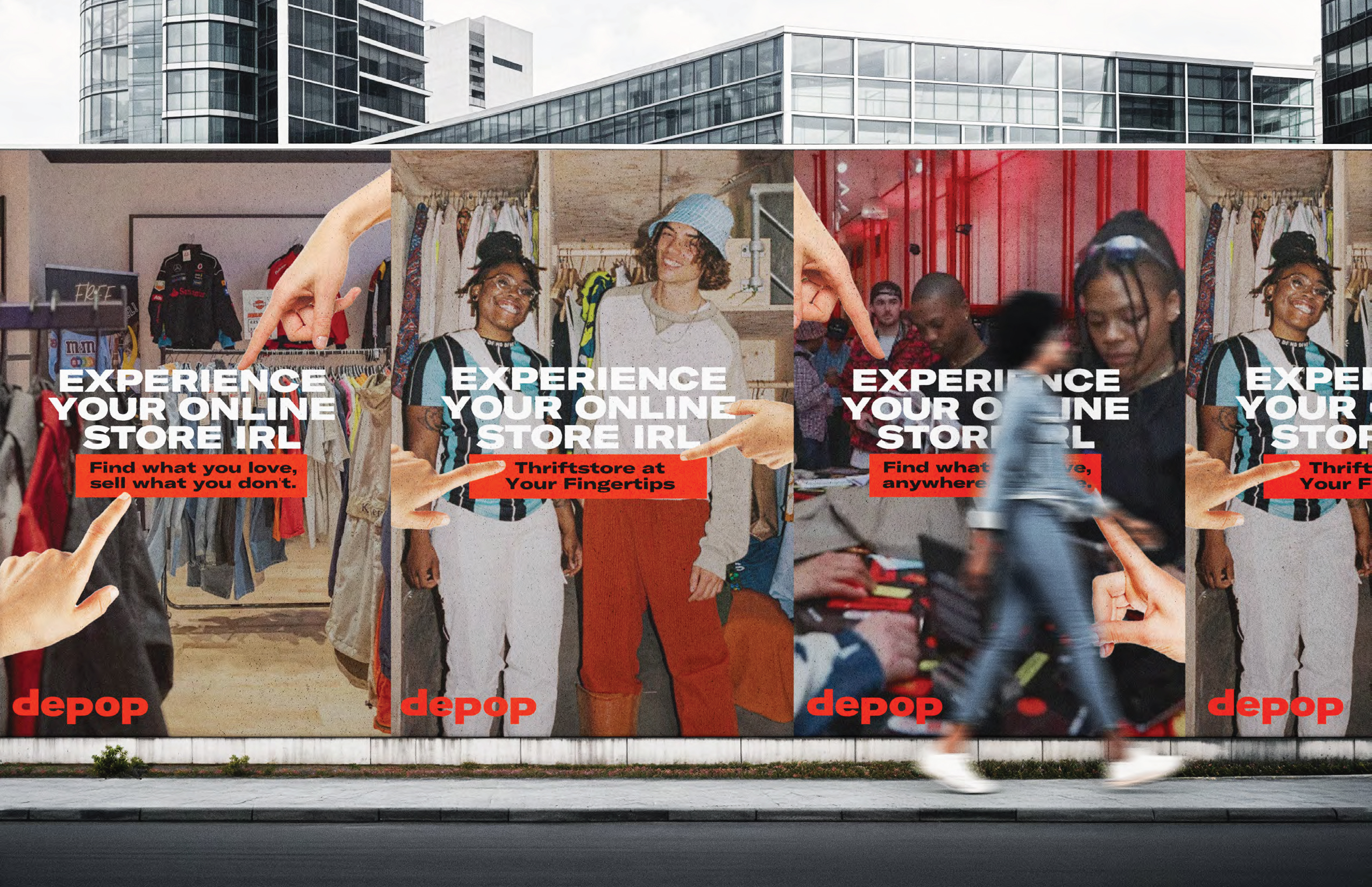 Depop integrated campaign — slide 6: print collateral mockup