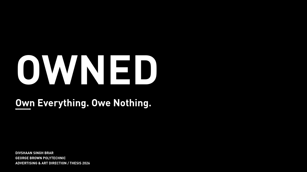 OWNED Steam campaign — title slide: Own Everything. Owe Nothing.