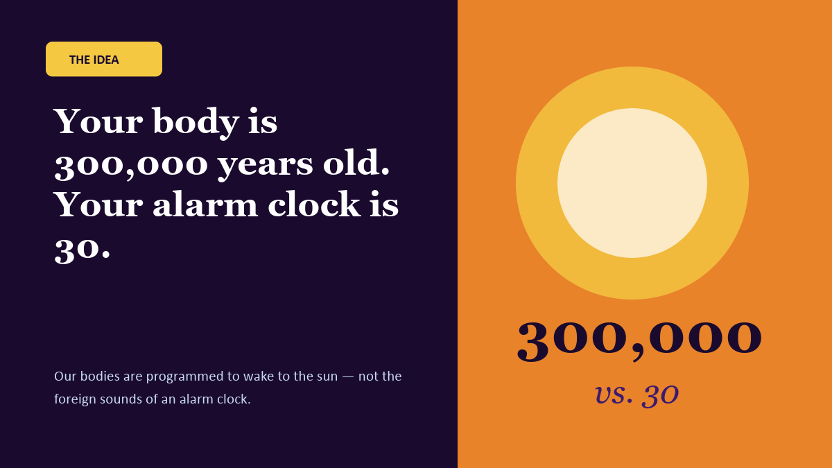 Philips Smart Sleep — the idea: your body is 300,000 years old, your alarm clock is 30