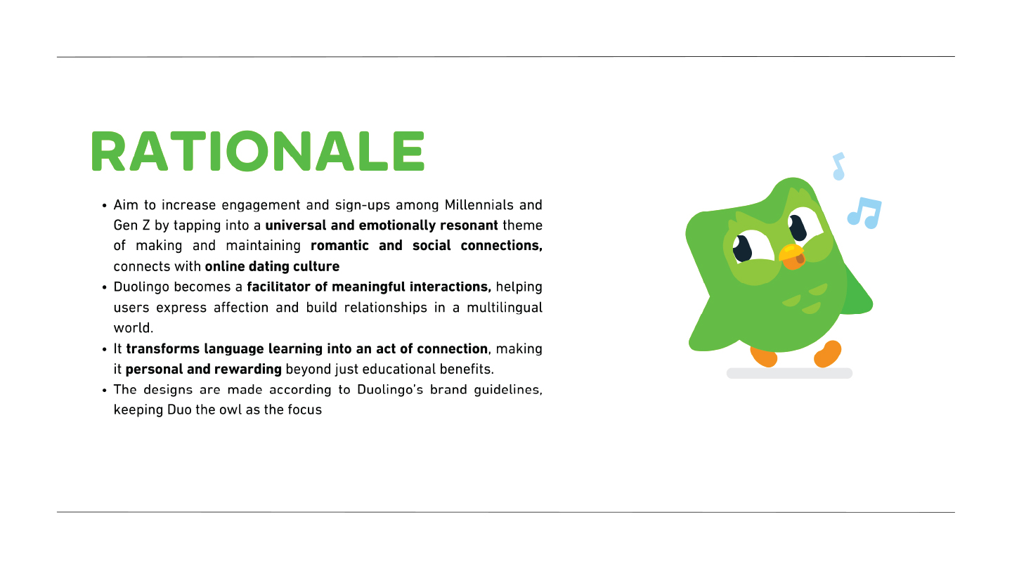 Duolingo Valentine's campaign — slide 5: in-app feature mockup