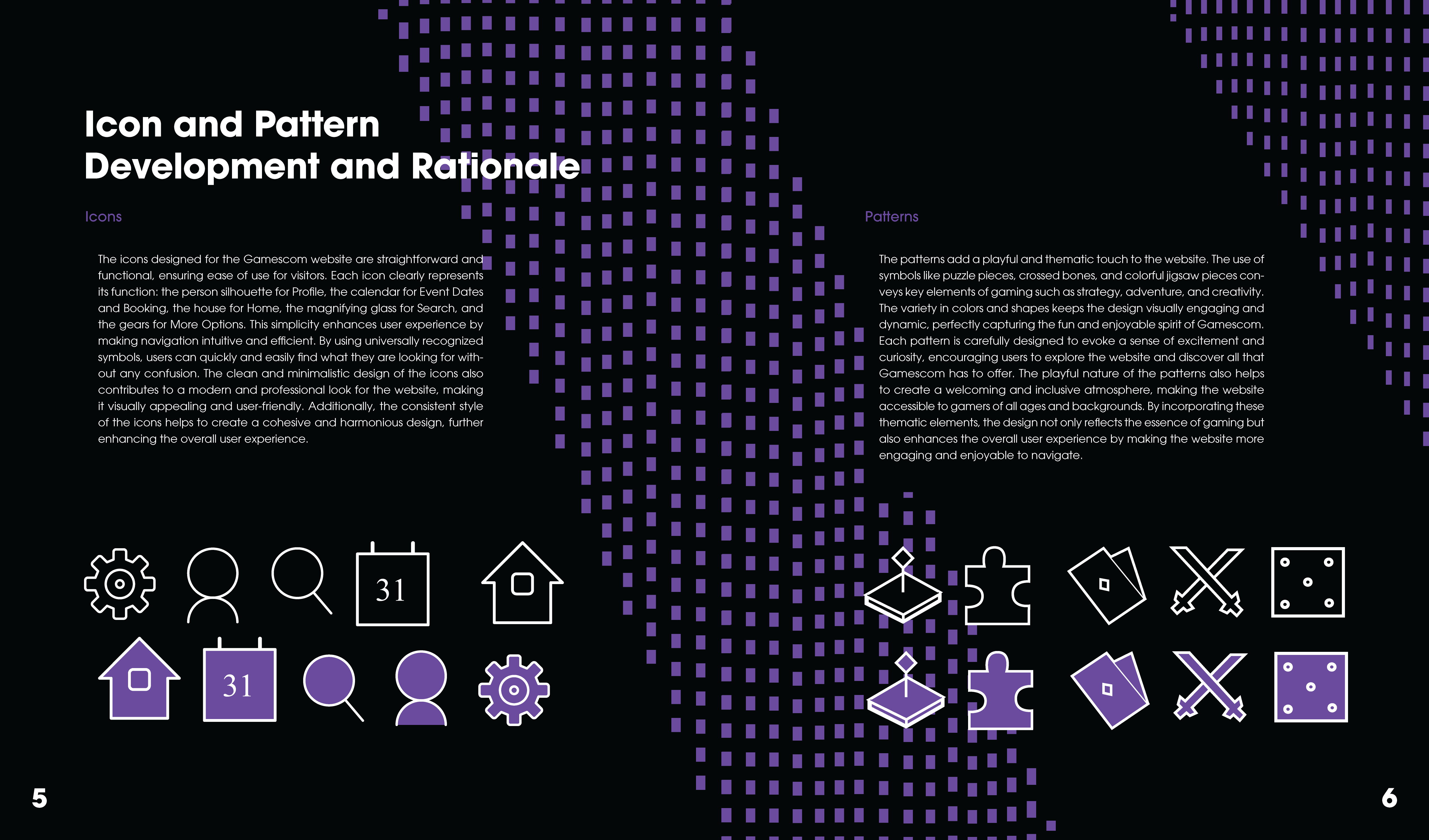 Gamescom event branding — slide 4: pattern system