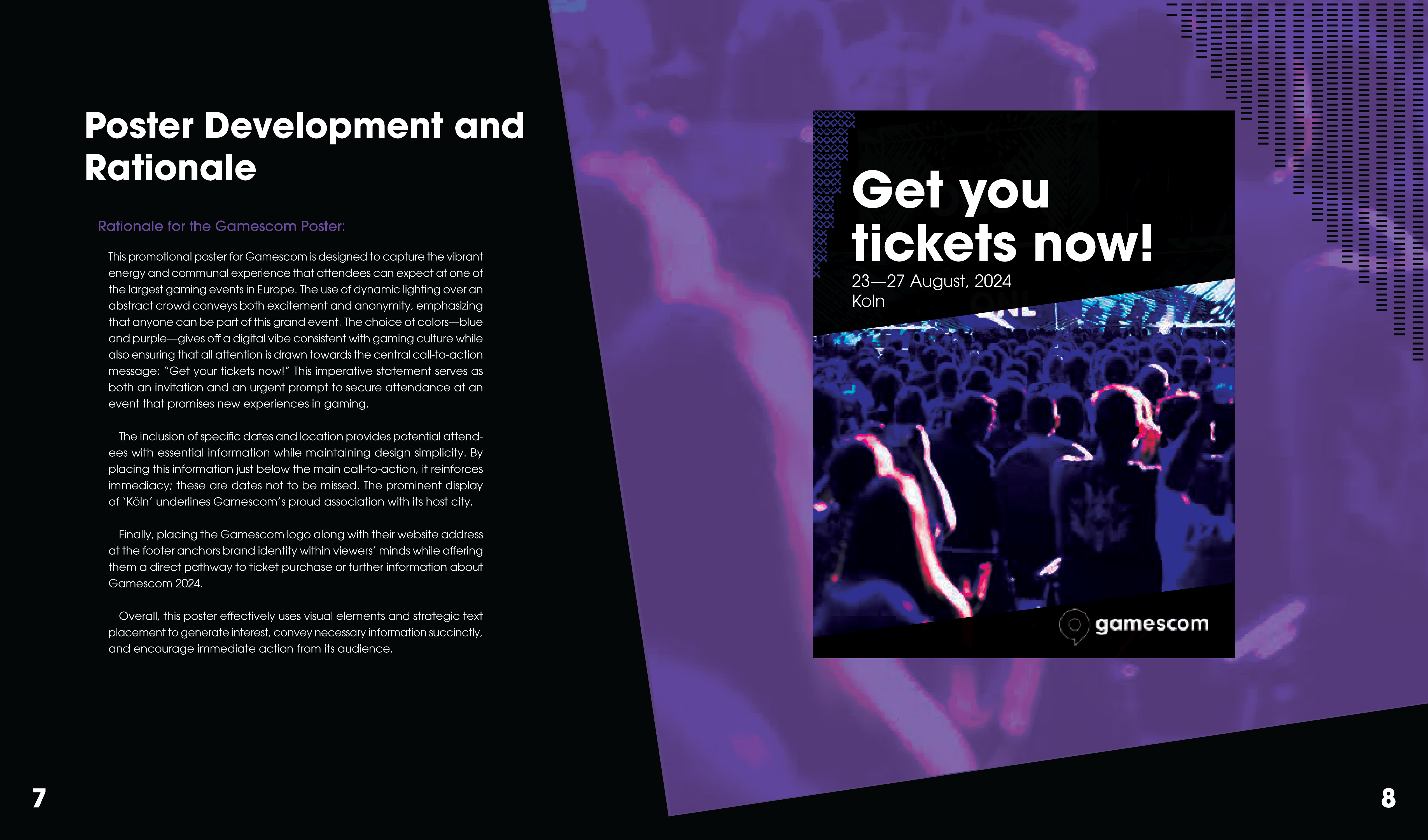 Gamescom event branding — slide 5: poster layout