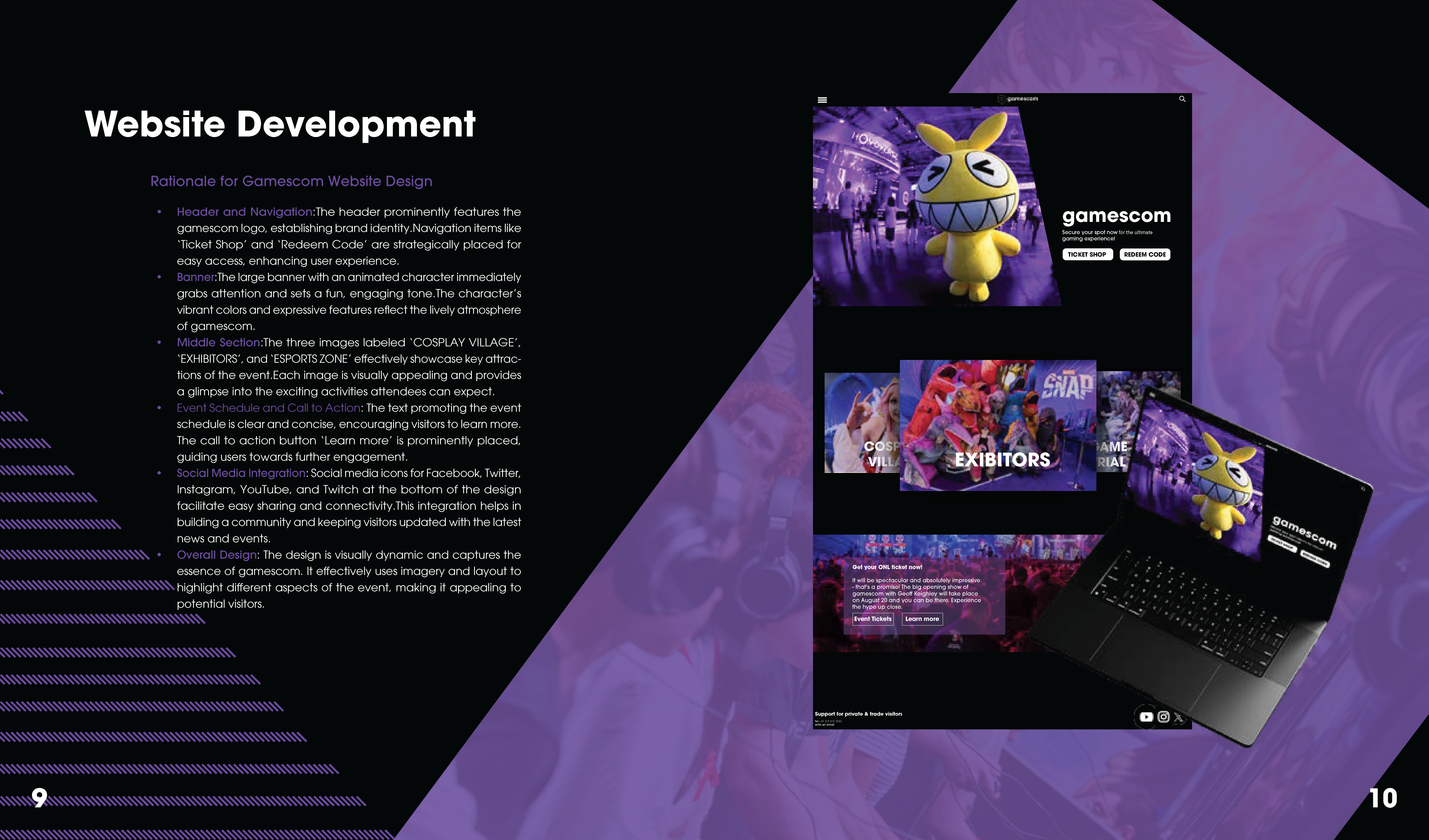 Gamescom event branding — slide 6: applied collateral